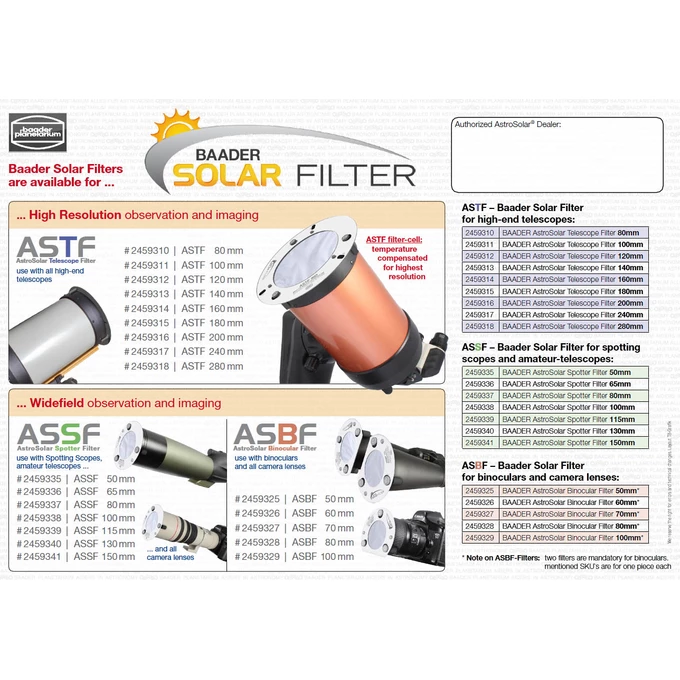 Filtr słoneczny Baader ASSF 65 AstroSolar ND 5,0 (OD=5,0) 65 mm