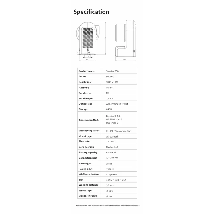 Teleskop Smart ZWO SeeStar S50