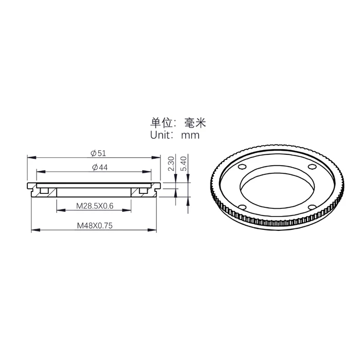 Adapter (redukcja) ZWO do filtrów 2&quot;-1,25&quot;