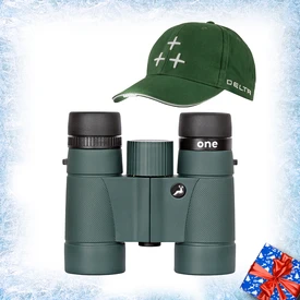 [Zestaw] Lornetka Delta Optical One 10x32 + Czapka Delta z białymi diodami LED