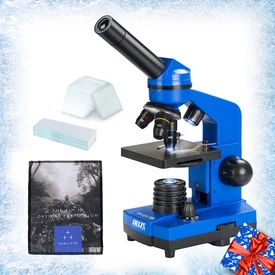 Zestaw: Mikroskop Delta Optical Biolight 100 Niebieski + Akcesoria