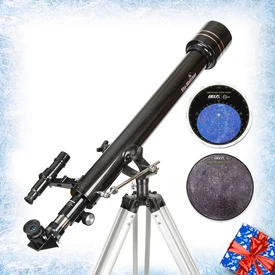 [Zestaw] Teleskop Sky-Watcher BK 607 AZ2 60/700 + Mapa Księżyca + Obrotowa mapa nieba Delta Optical